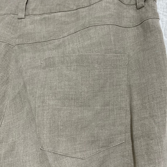 LILIBLEU Womens Linen Beige Wide Leg Cropped Pant, Size 10 -#303 - Picture 8 of 12